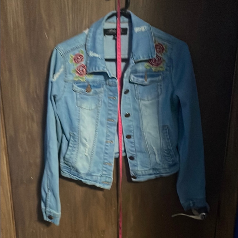Embroidered Blue Denim Jacket